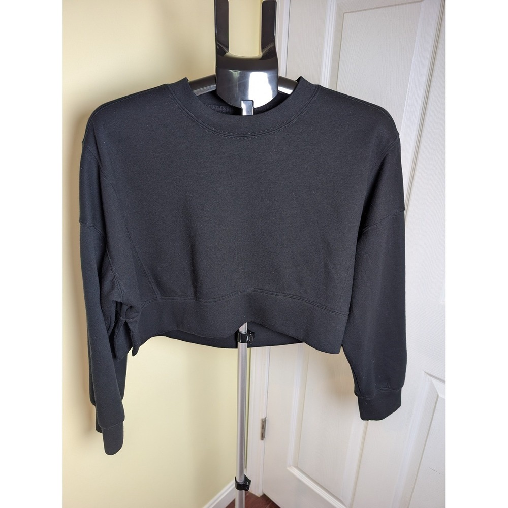 YPB neoKNIT Sweatshirt Women Small Black Cropped Pullover Activewear
